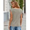 imageCicy Bell Womens Ribbed Cap Sleeve Tank Tops V Neck Knit Summer Casual Shirts Lightweight Pullover Sweater VestGrey