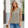 imageCicy Bell Womens Ribbed Cap Sleeve Tank Tops V Neck Knit Summer Casual Shirts Lightweight Pullover Sweater VestGrey
