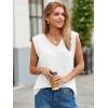imageCicy Bell Womens Ribbed Cap Sleeve Tank Tops V Neck Knit Summer Casual Shirts Lightweight Pullover Sweater VestWhite