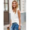 imageCicy Bell Womens Ribbed Cap Sleeve Tank Tops V Neck Knit Summer Casual Shirts Lightweight Pullover Sweater VestWhite