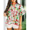 imageCicy Bell Womens Summer Floral Babydoll Tops V Neck Short Lantern Sleeve Shirts Cute Loose Fit Flowy BlousesFloral Beige