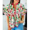 imageCicy Bell Womens Summer Floral Babydoll Tops V Neck Short Lantern Sleeve Shirts Cute Loose Fit Flowy BlousesFloral Beige