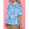 imageCicy Bell Womens Summer Floral Babydoll Tops V Neck Short Lantern Sleeve Shirts Cute Loose Fit Flowy BlousesFloral Blue