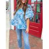 imageCicy Bell Womens Summer Floral Babydoll Tops V Neck Short Lantern Sleeve Shirts Cute Loose Fit Flowy BlousesFloral Blue