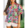 imageCicy Bell Womens Summer Floral Babydoll Tops V Neck Short Lantern Sleeve Shirts Cute Loose Fit Flowy BlousesFloral Green