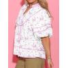 imageCicy Bell Womens Summer Floral Babydoll Tops V Neck Short Lantern Sleeve Shirts Cute Loose Fit Flowy BlousesFloral Light Purple
