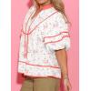 imageCicy Bell Womens Summer Floral Babydoll Tops V Neck Short Lantern Sleeve Shirts Cute Loose Fit Flowy BlousesFloral Red