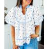 imageCicy Bell Womens Summer Floral Babydoll Tops V Neck Short Lantern Sleeve Shirts Cute Loose Fit Flowy BlousesFloral Sky Blue