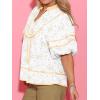 imageCicy Bell Womens Summer Floral Babydoll Tops V Neck Short Lantern Sleeve Shirts Cute Loose Fit Flowy BlousesFloral Yellow