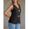 imageCicy Bell Womens Summer V Neck Vest Tops Button up Sleeveless Casual Waistcoat Business Fitted Blazer vestBlack