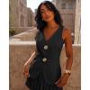 imageCicy Bell Womens Summer V Neck Vest Tops Button up Sleeveless Casual Waistcoat Business Fitted Blazer vestBlack