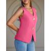 imageCicy Bell Womens Summer V Neck Vest Tops Button up Sleeveless Casual Waistcoat Business Fitted Blazer vestBright Pink