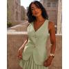 imageCicy Bell Womens Summer V Neck Vest Tops Button up Sleeveless Casual Waistcoat Business Fitted Blazer vestLight Green
