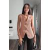 imageCicy Bell Womens Summer V Neck Vest Tops Button up Sleeveless Casual Waistcoat Business Fitted Blazer vestLight Pink