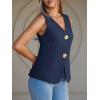 imageCicy Bell Womens Summer V Neck Vest Tops Button up Sleeveless Casual Waistcoat Business Fitted Blazer vestNavy