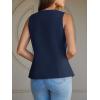 imageCicy Bell Womens Summer V Neck Vest Tops Button up Sleeveless Casual Waistcoat Business Fitted Blazer vestNavy