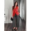 imageCicy Bell Womens Summer V Neck Vest Tops Button up Sleeveless Casual Waistcoat Business Fitted Blazer vestRed