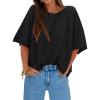imageCicy Bell Womens Half Sleeve Sweaters Oversized Boat Neck Knitted Pullover Sweater Trendy Casual Loose Fit Fall TopsBlack