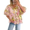 imageCicy Bell Womens Summer Floral Babydoll Tops V Neck Short Lantern Sleeve Shirts Cute Loose Fit Flowy BlousesFloral Pink