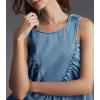 imageCicy Bell Womens Babydoll Peplum Denim Tank Tops Loose Fit Swing Flowy Shirred Sleeveless T Shirts Going Out Cute TeesBlue