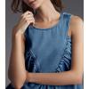 imageCicy Bell Womens Babydoll Peplum Denim Tank Tops Loose Fit Swing Flowy Shirred Sleeveless T Shirts Going Out Cute TeesCowboy Blue