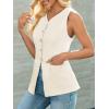 imageCicy Bell Womens Button Down Vest Tops Summer Fitted Sleeveless Tank Tops Dressy Casual Business WaistcoatApricot