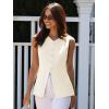 imageCicy Bell Womens Button Down Vest Tops Summer Fitted Sleeveless Tank Tops Dressy Casual Business WaistcoatApricot