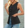 imageCicy Bell Womens Button Down Vest Tops Summer Fitted Sleeveless Tank Tops Dressy Casual Business WaistcoatBlack