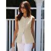 imageCicy Bell Womens Button Down Vest Tops Summer Fitted Sleeveless Tank Tops Dressy Casual Business WaistcoatLight Khaki