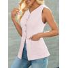 imageCicy Bell Womens Button Down Vest Tops Summer Fitted Sleeveless Tank Tops Dressy Casual Business WaistcoatLight Pink