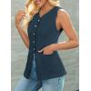 imageCicy Bell Womens Button Down Vest Tops Summer Fitted Sleeveless Tank Tops Dressy Casual Business WaistcoatNavy
