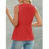 imageCicy Bell Womens Button Down Vest Tops Summer Fitted Sleeveless Tank Tops Dressy Casual Business WaistcoatRed