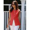 imageCicy Bell Womens Button Down Vest Tops Summer Fitted Sleeveless Tank Tops Dressy Casual Business WaistcoatRed