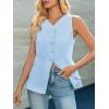 imageCicy Bell Womens Button Down Vest Tops Summer Fitted Sleeveless Tank Tops Dressy Casual Business WaistcoatSky Blue