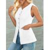 imageCicy Bell Womens Button Down Vest Tops Summer Fitted Sleeveless Tank Tops Dressy Casual Business WaistcoatWhite