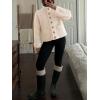 imageCicy Bell Womens Chunky Knit Cardigan Sweaters Button Down Mock Neck Open Front Jacket Winter Casual Outerwear with PocketsBeige