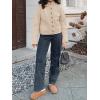 imageCicy Bell Womens Chunky Knit Cardigan Sweaters Button Down Mock Neck Open Front Jacket Winter Casual Outerwear with PocketsBeige