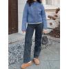 imageCicy Bell Womens Chunky Knit Cardigan Sweaters Button Down Mock Neck Open Front Jacket Winter Casual Outerwear with PocketsBlue