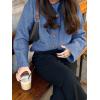imageCicy Bell Womens Chunky Knit Cardigan Sweaters Button Down Mock Neck Open Front Jacket Winter Casual Outerwear with PocketsBlue