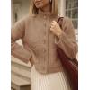 imageCicy Bell Womens Chunky Knit Cardigan Sweaters Button Down Mock Neck Open Front Jacket Winter Casual Outerwear with PocketsCamel