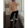 imageCicy Bell Womens Chunky Knit Cardigan Sweaters Button Down Mock Neck Open Front Jacket Winter Casual Outerwear with PocketsCamel