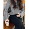 imageCicy Bell Womens Chunky Knit Cardigan Sweaters Button Down Mock Neck Open Front Jacket Winter Casual Outerwear with PocketsGrey