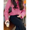 imageCicy Bell Womens Chunky Knit Cardigan Sweaters Button Down Mock Neck Open Front Jacket Winter Casual Outerwear with PocketsRose Red