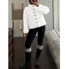 imageCicy Bell Womens Chunky Knit Cardigan Sweaters Button Down Mock Neck Open Front Jacket Winter Casual Outerwear with PocketsWhite