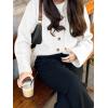 imageCicy Bell Womens Chunky Knit Cardigan Sweaters Button Down Mock Neck Open Front Jacket Winter Casual Outerwear with PocketsWhite