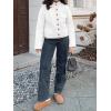 imageCicy Bell Womens Chunky Knit Cardigan Sweaters Button Down Mock Neck Open Front Jacket Winter Casual Outerwear with PocketsWhite
