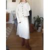 imageCicy Bell Womens Chunky Knit Cardigan Sweaters Button Down Mock Neck Open Front Jacket Winter Casual Outerwear with PocketsWhite
