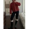 imageCicy Bell Womens Chunky Knit Cardigan Sweaters Button Down Mock Neck Open Front Jacket Winter Casual Outerwear with PocketsWine Red
