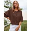imageCicy Bell Womens Half Sleeve Cardigan Sweaters Cropped Button Down Tops Oversized Lightweight Ribbed Knit Summer OutfitsCoffee
