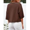 imageCicy Bell Womens Half Sleeve Cardigan Sweaters Cropped Button Down Tops Oversized Lightweight Ribbed Knit Summer OutfitsCoffee